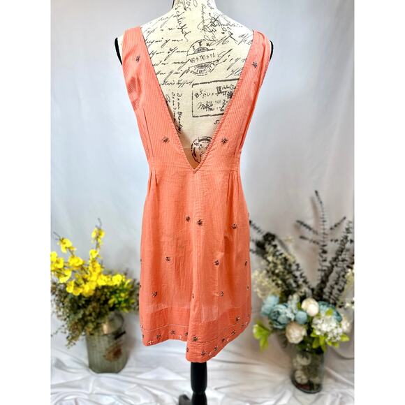 Free People Crushin On You Cotton Beaded Striped Dress - Picture 10 of 16